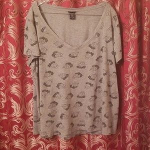 Torrid grey skull t shirt